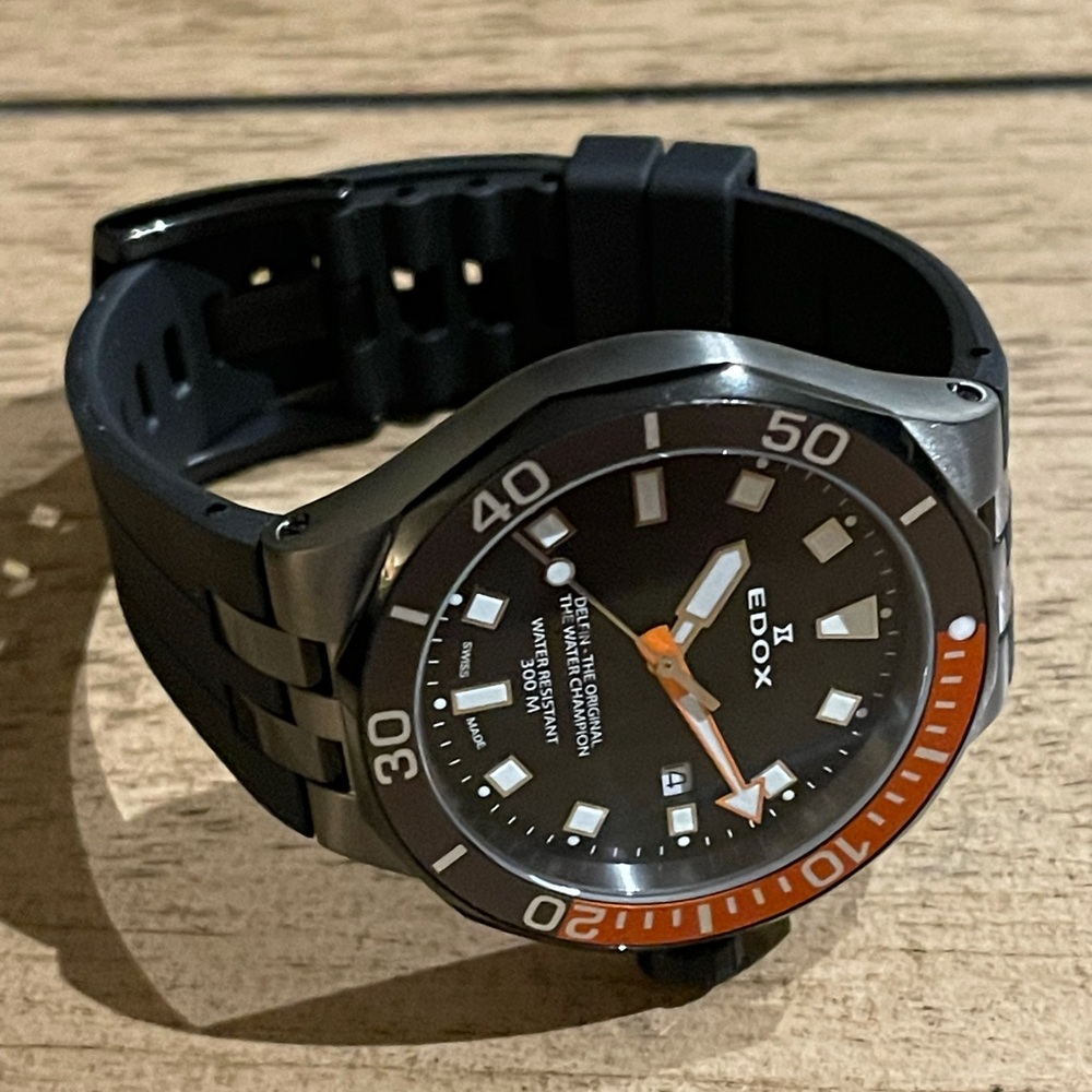 Edox Delfin Diver, NEW!! Full Set, 53015-357GNOCA